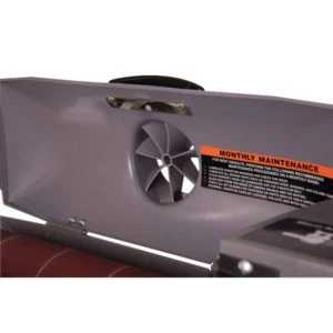 closer view of the dust collector cap open
